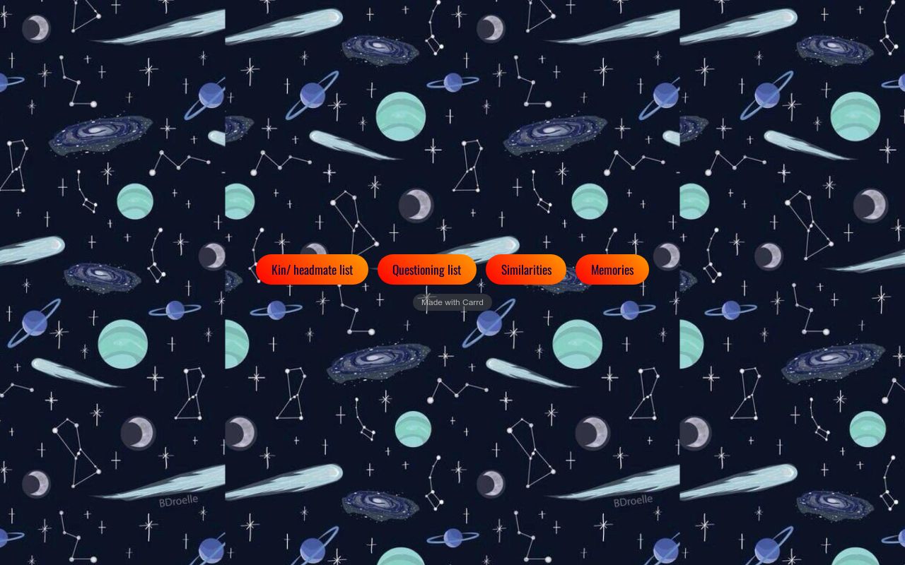 Sand's Kin/headmate list and kin memories